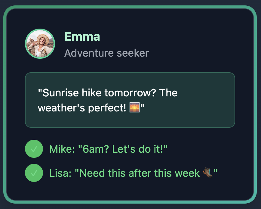 Events and people screenshot